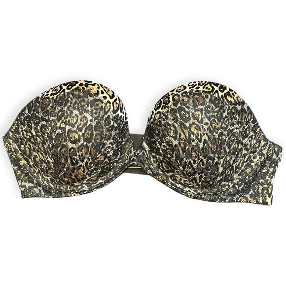 VICTORIA’S SECRET Women’s Leopard Print Very Sexy Multiway Strapless Bra Size 36 - Picture 1 of 5